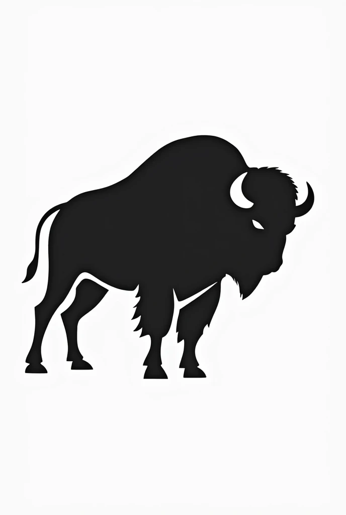 a logo with bison animal in black color, similar to the art of the rebull with the colors orange and white