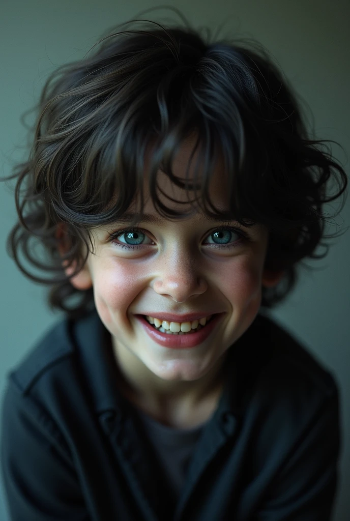 1 boy,evil Smile, Blue eyes, Long Hair,