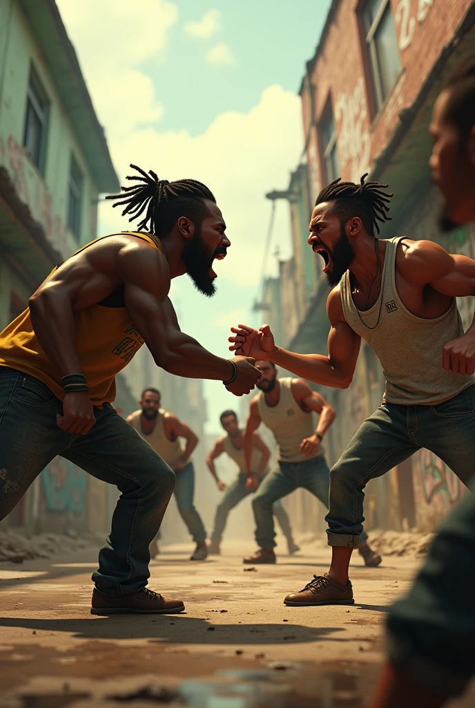 Gangs fighting in Jamaica animated 