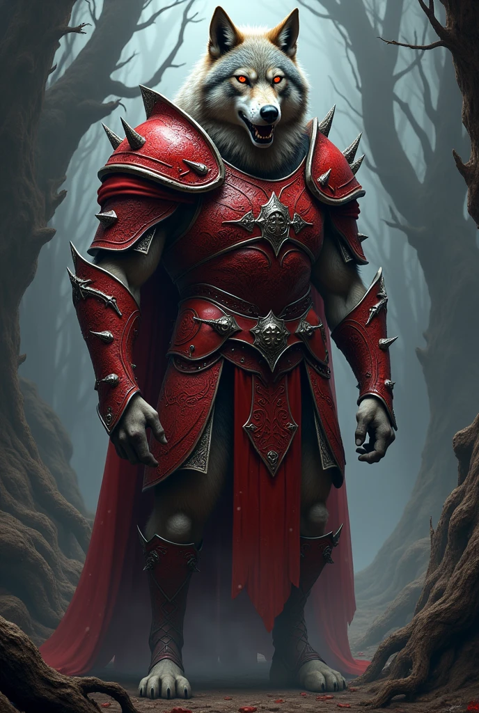 Wolf in red armor 
