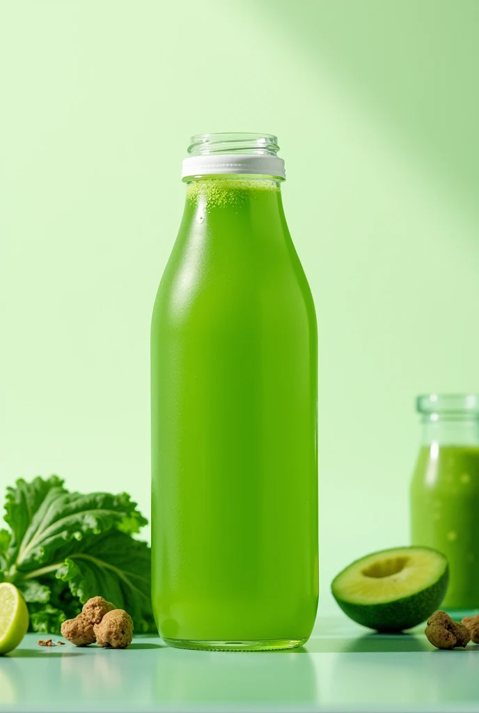 green juice in 250 ml plastic bottle
