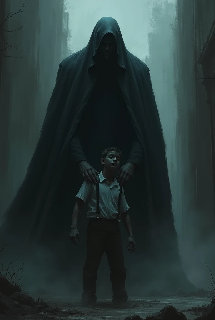 The shadow of a man kills the young man 
