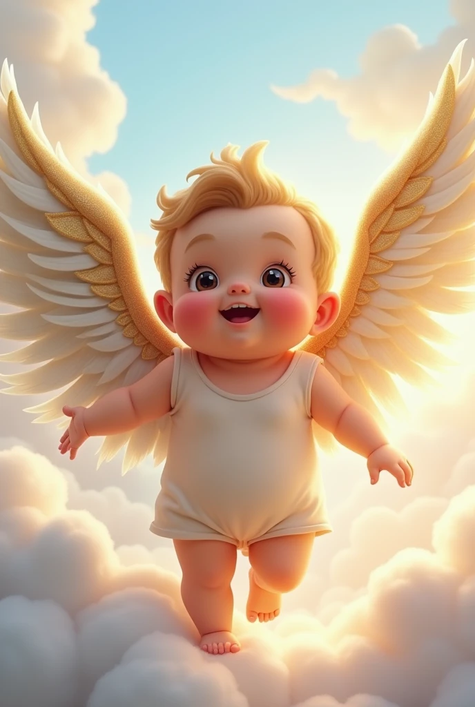 A chubby boy with beautiful wings