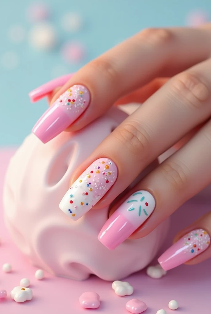 Make me nails inspired by ice cream