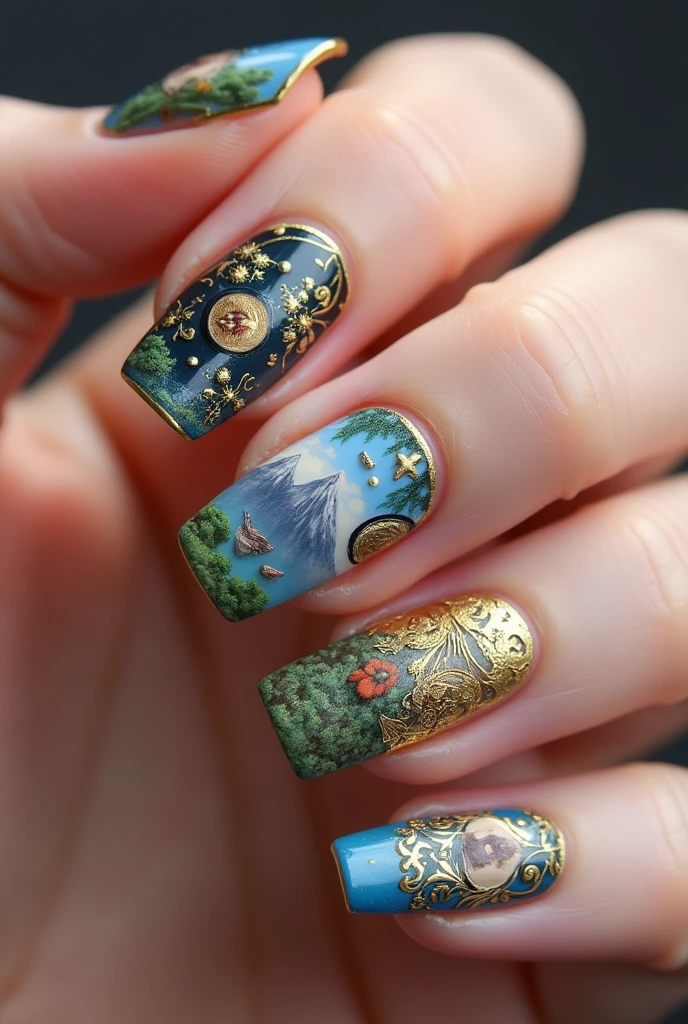 Genshin Impact inspired nails
