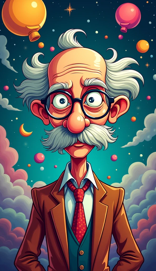 Sigmund Freud in a cartoon art style