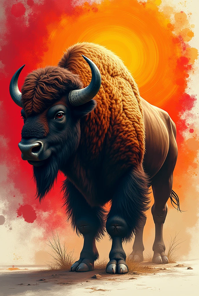 create the art of rebull and replace the bull with the bison