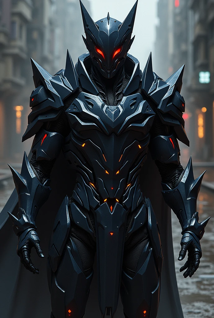 Create an image of a manga style darkness armor