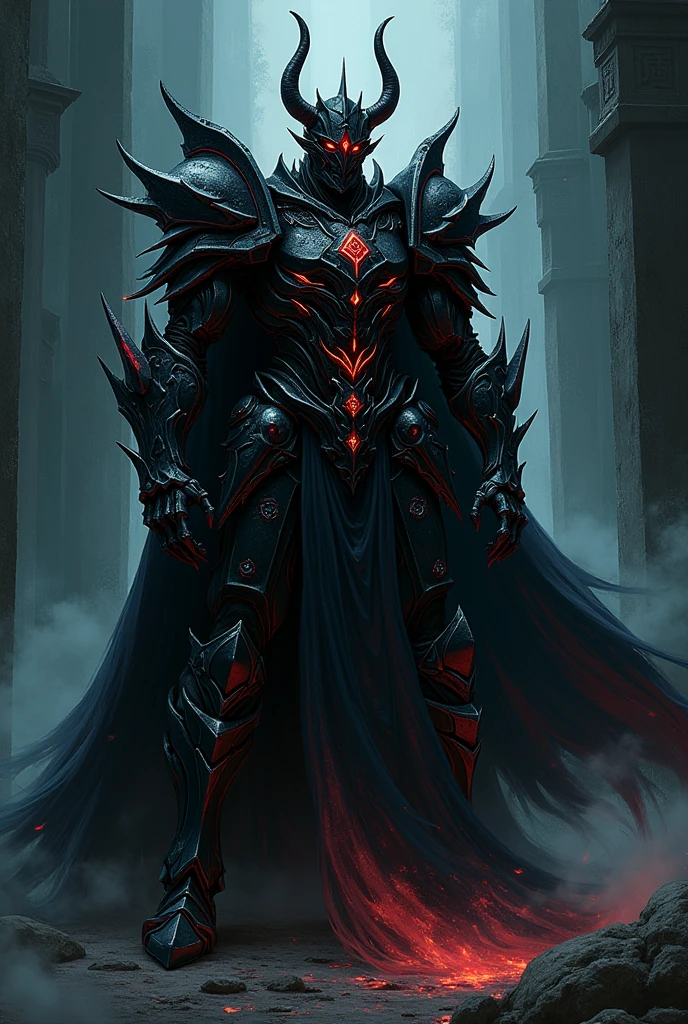 a manga style armor of darkness
