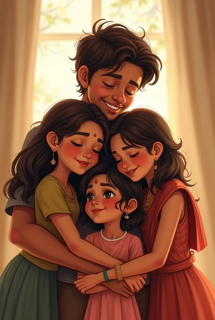 Expression the love of 2 sister and brother with there name Soham and Shrushti and mansi