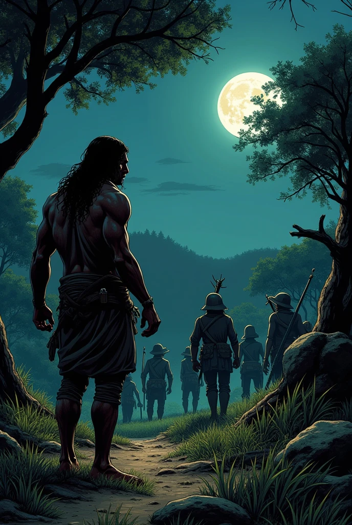 You can create a comic based on this:    Viñeta 3:
Description: Left-handed observa en silencio a los soldados españoles que afilan sus espadas y hablan de sus victorias en batalla.
Dialogue:
Soldier 3: "Our strength is unstoppable. We will soon finish off all the rebels."
Left-handed (Thinking): "I know their tactics... This knowledge will save my people."
Viñeta 4:
Description: Left-handed escucha atentamente mientras los soldados hablan de sus planes para atacar otra aldea mapuche. This gives him the motivation to plan his escape..
Dialogue:
Soldier 4: "The next attack will be tomorrow at dawn."
Left-handed (Thinking): "I must escape tonight. My people must be warned."
Viñeta 5:
Description: Left-handed, determined, prepares to escape while the soldiers sleep, carefully watching that no one sees it.
Dialogue:
Left-handed (Thinking): "This is my moment. They can&#39;t stop me."
Viñeta 6:
Description: Left-handed escapa cruzando un río bajo la luz de la luna, with the Spanish camp in the background. His figure stands out as he runs towards freedom.
Dialogue:
Left-handed (Thinking): "I am free, and I will take this knowledge to my people."