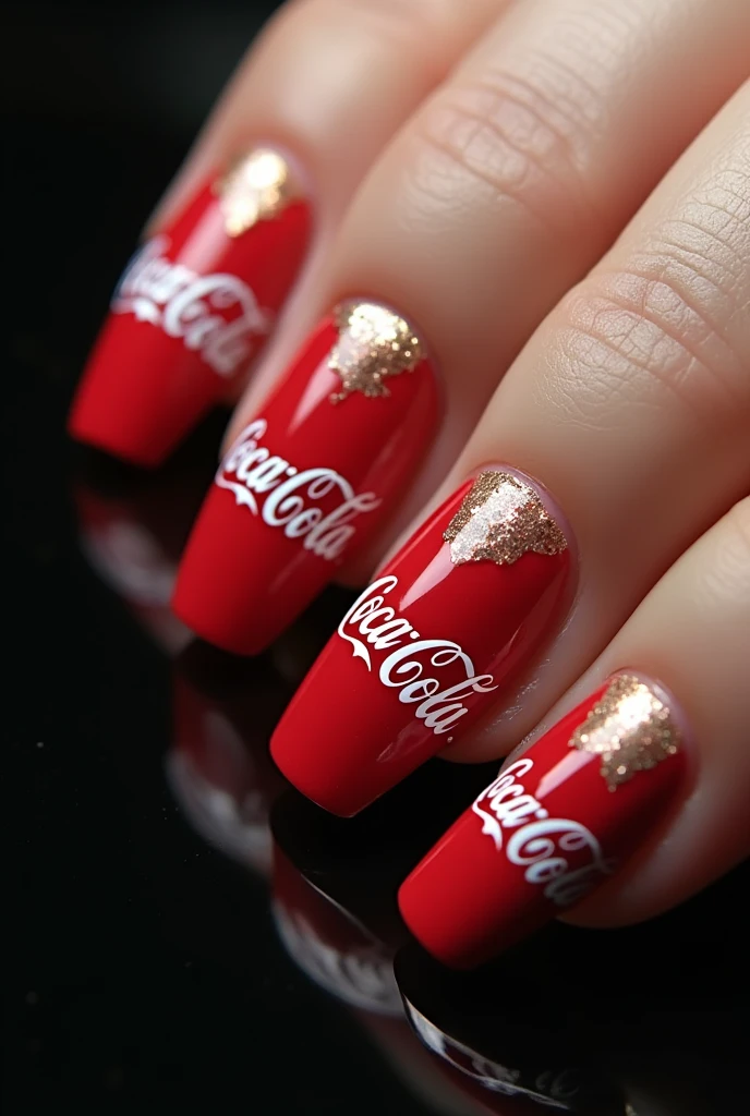 I want you to make coca cola nails
