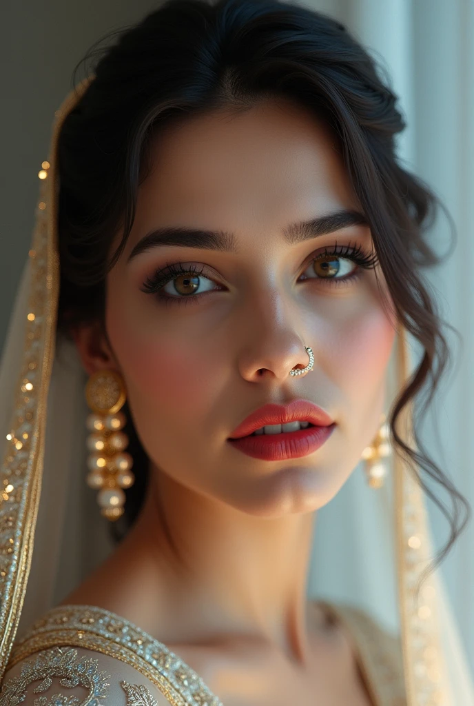 cyber realistic portrait of Pakistani bride (same face)
