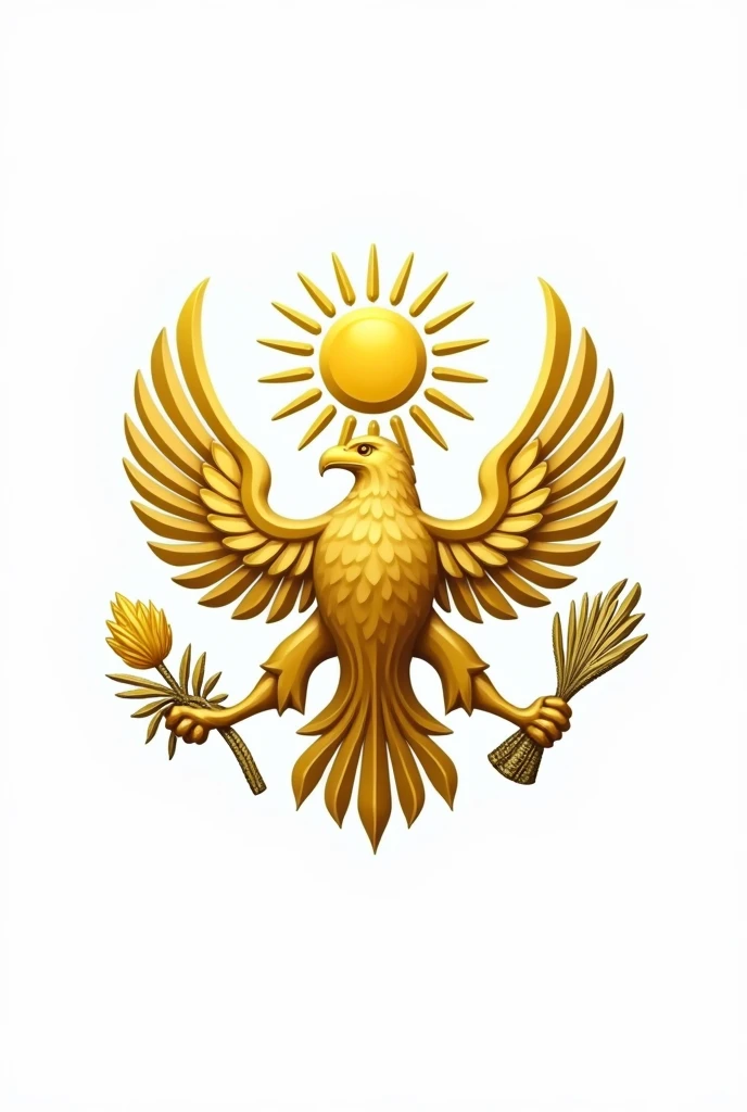 ((officially)) ((masterpiece)) ((Best quality)) ((detailed)) Coat of arms of the Republic of Kazakhstan on a white background