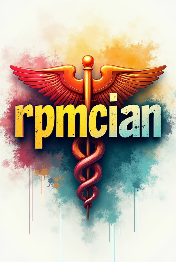 (photorealism:1.2), text design, text is 'RpMCian', follow the text pattern, text should be in same upscale or downscale, text color is multicolor specially red and yellow and blue and green, text background should be with doctors sign with medical instrument sign in abstract form, text in bold italic font