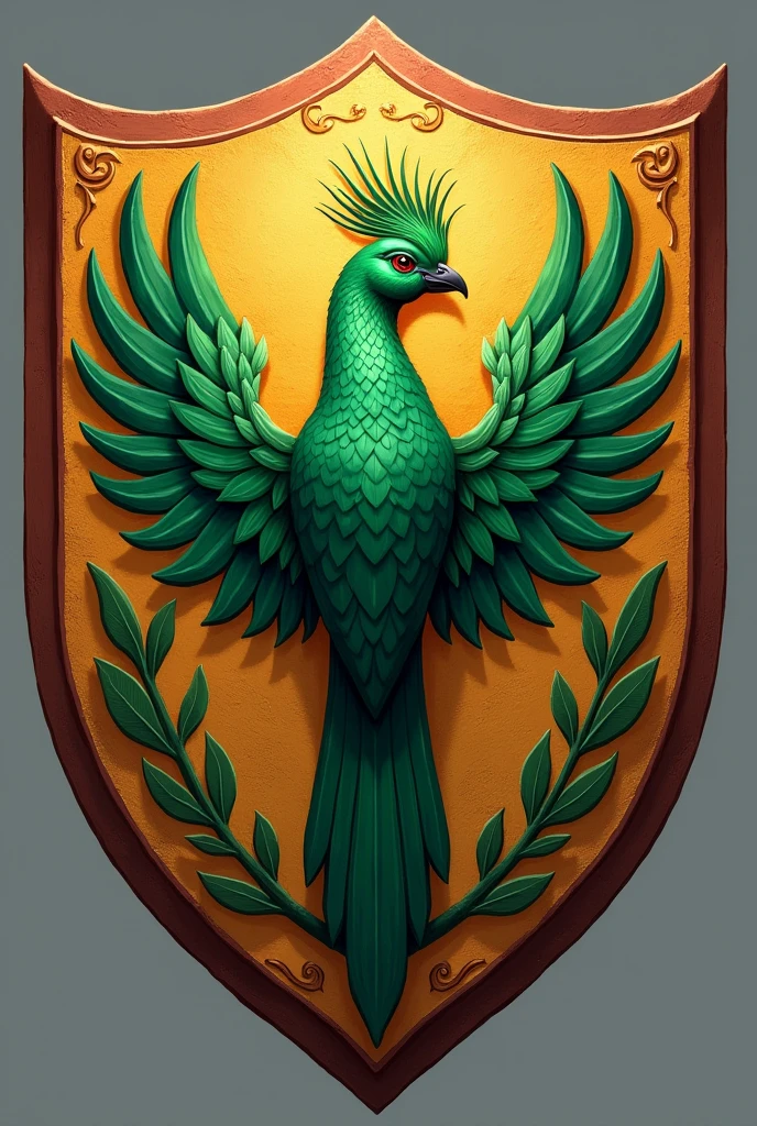 A Football Shield, on this shield I want to have the Quetzal Bird, a simple 2D shield