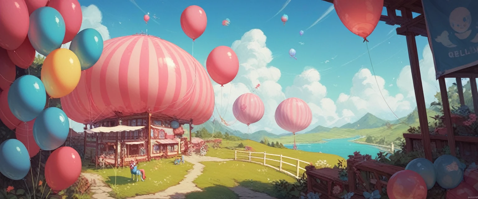 Giant helium tank and giant light blue balloon 