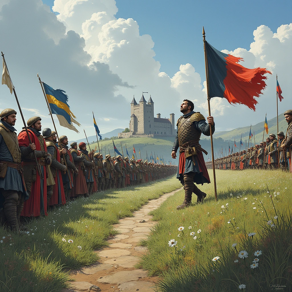 After an intense battle, the peasants win. Count Ricardo is captured and taken to trial. middle Ages, drawning