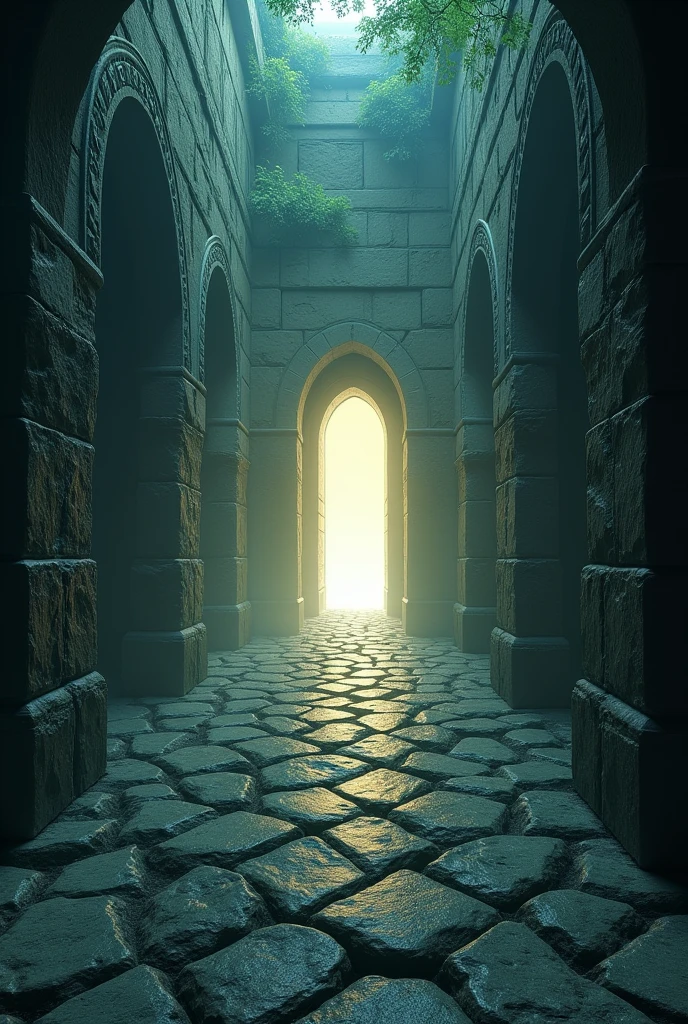 a labyrinth that leads towards the light