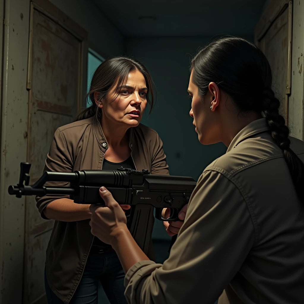 Laura, Thiago's mother, shooting him with AK-47