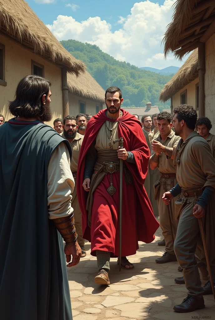 After an intense battle, the peasants win. Count Ricardo é capturado e levado para julgamento.
   -Dialogue:
     - John: "Justice has been served. sada, we can live in peace."
     - Maria: "You were amazing, John. Our village is free thanks to you."
     - Count Ricardo: "You will pay for this! I will be back!"
     - Father Anselm: "May God have mercy on your soul, Count Ricardo."
Count Ricardo capturado bravo, while others note this occurred in the middle ages, Draw
Count Ricardo capturado bravo, while others note this occurred in the middle ages, Draw