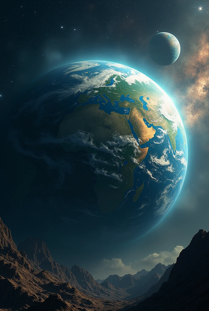 Make a picture about the Earth but Jupiter size