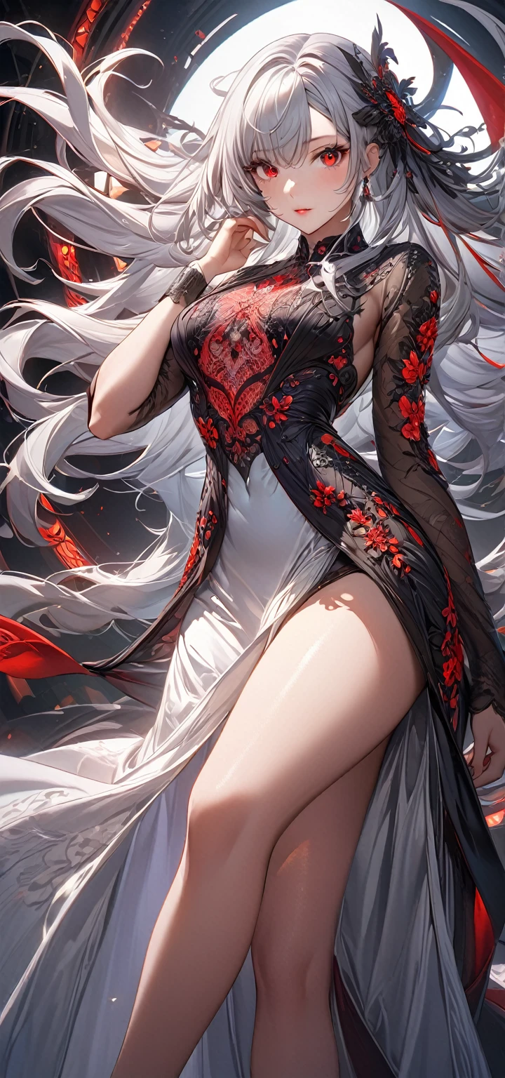 (((FULL BODY POSE))) (((SHOW PANTIES))) (((BIG GIANT BOOBS))) ((ANATOMY CORRECTED)) ((SILVER RED LUXURY ARISTOCRATIC NOBLE COSTUME)) | A WOMEN WEAR ((SEXY OUTFIT)) ((GRAY SHORT HAIR WITH BLACK HIGLIGHT)) FLOATING IN THE ((BLUE SKY BACKGROUND)) ((FLOWER PETALS FAILING BACKGROUND IS A BLUE SKY)))) HORIZON WITH STARS | big eyes, ((big boobs)) sexy pose, big thigh, full body, large breasts, open legs, show panties, smile, portrait knights of zodiac, extremely detailed ((pixiv arts)), high detailed official artwork, [ tarot card ]!!!!!, detailed key anime art, knights of zodiac anime, beautiful celestial mage, firefly from honkai star rails, full body | (dynamic angle:1.1), outline, ((thick line art)), cover, stylish, official art, (details:1.2), (fantasy), garden, (bloom:1.1), glow:0.2, shadow, nature, flower, splash water, crystal, snowflakes, particles, bokeh, anamorphic light (depth of field), sharp focus, (volumetric lighting), (bokeh:0.6), film grain:0.4, (soft lighting:1.1) (VIGNETTE:1) | high-quality, ultra-detailed illustrations, ultra-high resolution, (high resolution, overwhelmingly pixel-perfect, luxurious illustration), (Ultra Quality, Masterpiece, Ethereal:1.4) photorealistic:.1.4, UHD (8k, RAW photo, best quality, masterpiece:1.2)