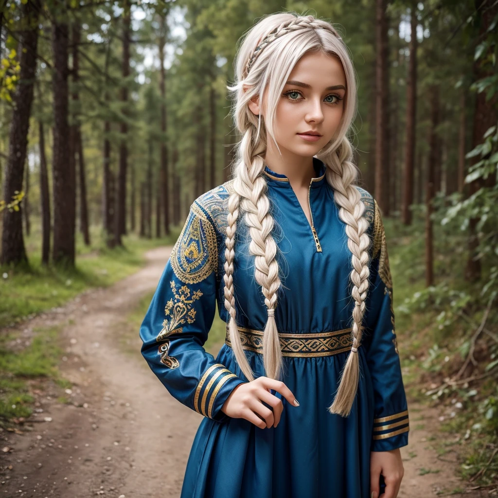 Let's create a character:

**Name**: Yaroslava

**Age**: 15 years

**Description**: Yaroslava has white hair with pale pink tips that look like bright highlights against the background of her hair. Her hairstyle can be modern, for example, with light waves or a stylish braid that emphasizes her uniqueness.

**Character**: Yaroslava is a smart and determined girl with an inquisitive mind. She is always eager for knowledge and new discoveries, but she is also very sensitive to her family and friends.

**Environment**: She lives in modern Kievan Rus, where ancient traditions and modern elements are combined. Her family is part of a local society where modern technology is intertwined with traditional customs.

**Hobbies**: Yaroslava is passionate about art, in particular graphic design and digital technologies. She is also interested in ancient Ukrainian traditions and culture.

**Dreams**: She dreams of becoming a designer who can combine modern innovations with elements of traditional culture.

**Appearance**: Yaroslava dresses in stylish yet comfortable clothes that reflect her individuality. Her clothes can have elements that combine modern style with traditional Ukrainian motifs.

This character can be very interesting and bright, reflecting a unique combination of the past and the present.