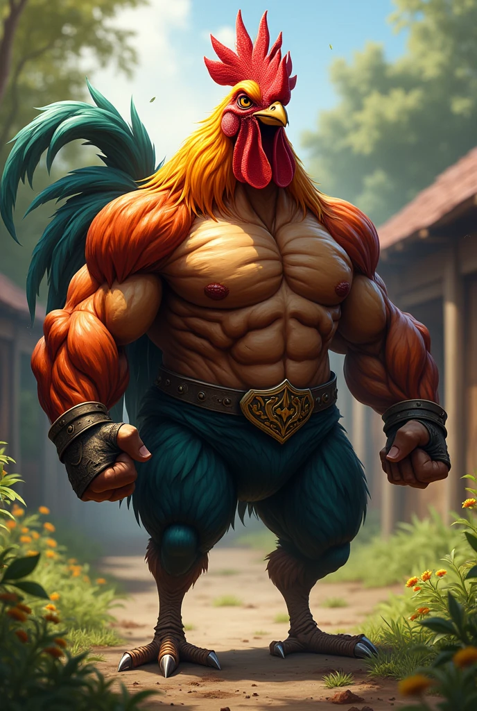 brave muscular rooster