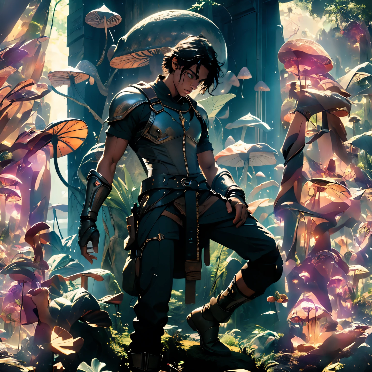 Fill in the mushroom forest behind it
