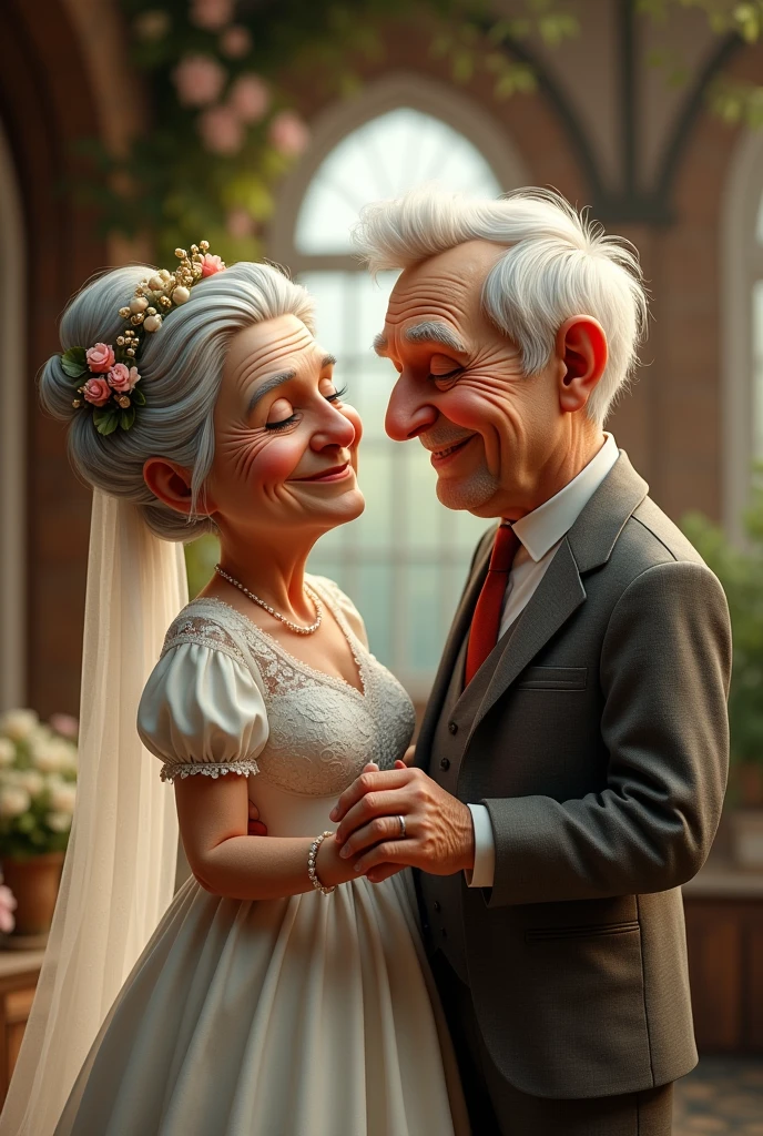 Mrs. and Mr. old people getting married
