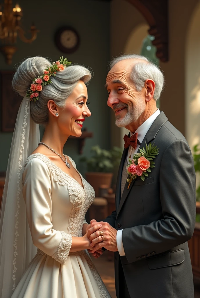 Mrs. and Mr. old people getting married 