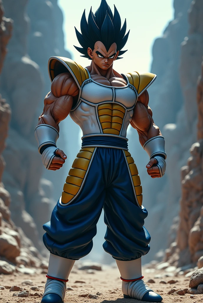 Muscular black man with the Vegeta suit