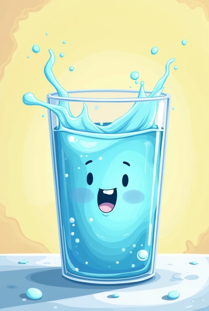 A cartoonist AI image of water in the glass
