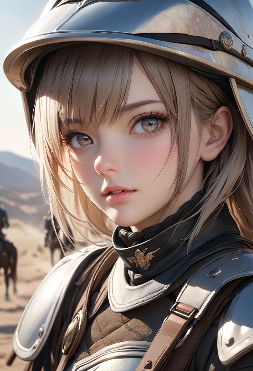 cavalry, best quality, 4k, 8k, highres, (masterpiece:1.2), ultra-detailed, (photo realistic,:1.37), looking at viewer, (face close up:0.4),--no watch,