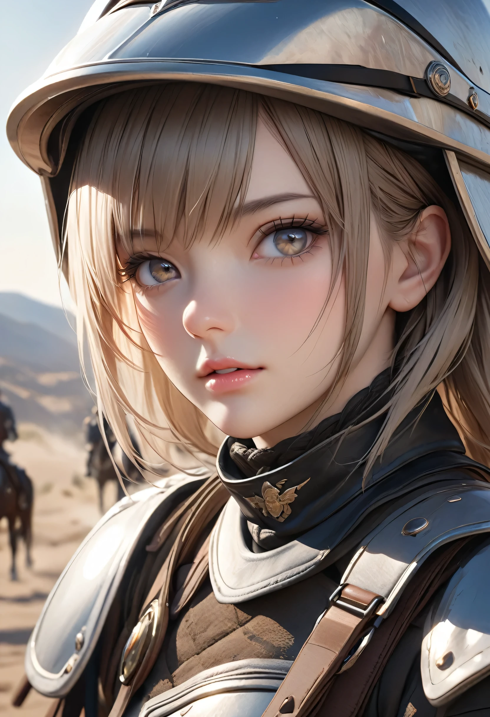 cavalry, best quality, 4k, 8k, highres, (masterpiece:1.2), ultra-detailed, (photo realistic,:1.37), looking at viewer, (face close up:0.4),--no watch,