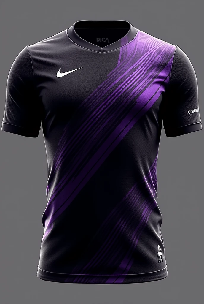 Black and purple soccer jersey Create several models and include them in the image Try to make it a sophisticated and innovative design