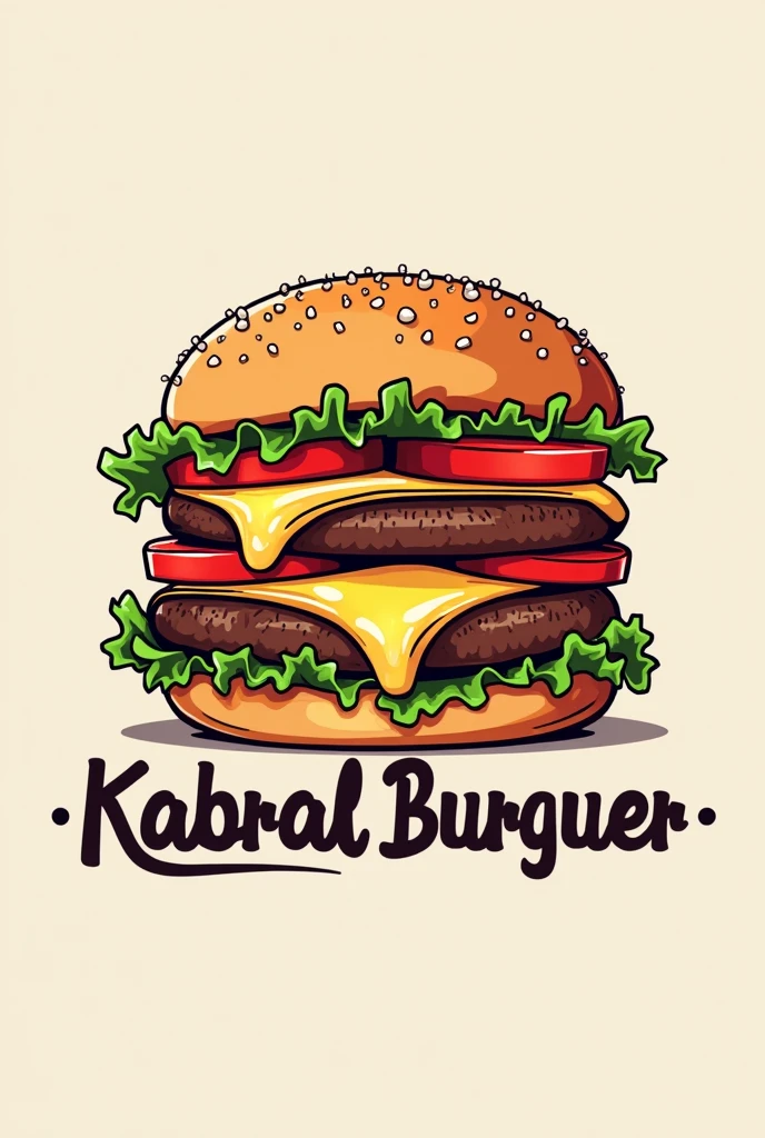 Create a logo for a burger restaurant with the name Kabral Burguer 

