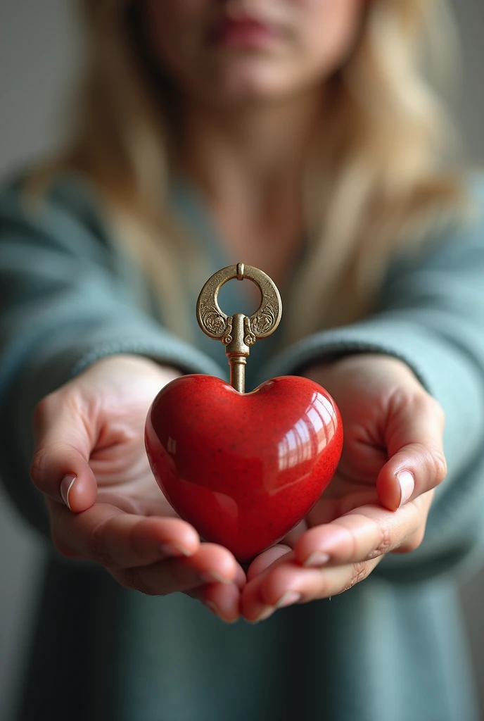 A key opening a heart