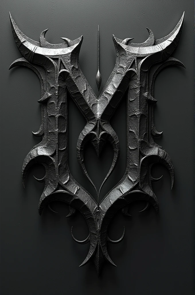 Create a logo by joining the letters M and J based on the logo of the band Mayhem