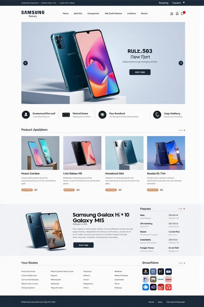 Create an online store for Samsung Galaxy M15 with the features offered 