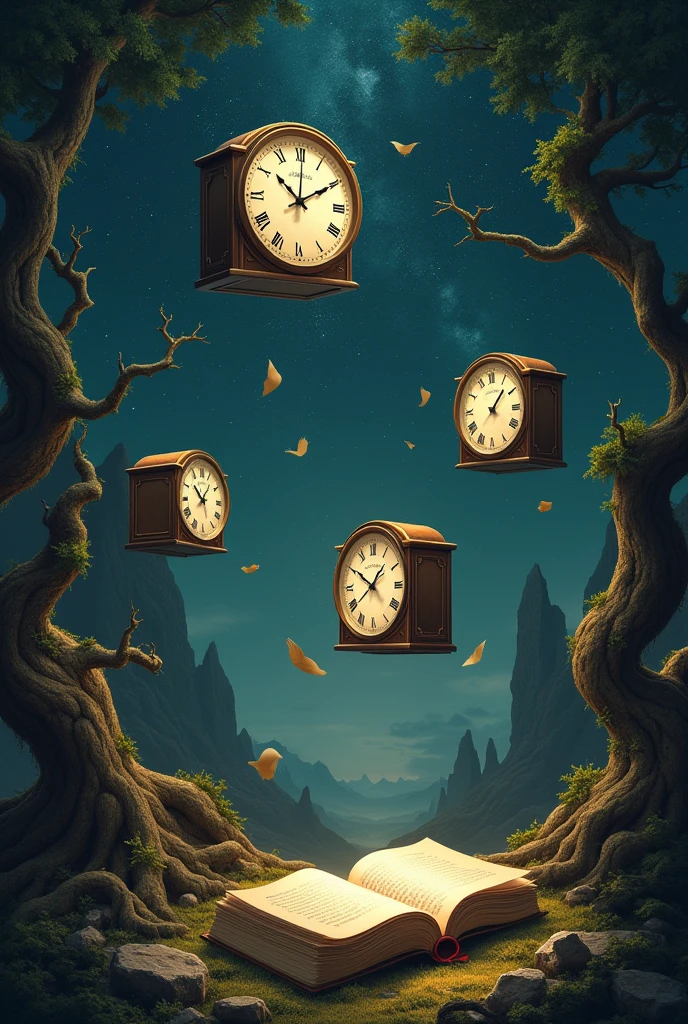 
### 1. **Floating Dreams**
**Prompt:**
"Create a highly detailed and realistic dreamscape where antique clocks, leather-bound books, and ancient trees float effortlessly in mid-air. The scene should be set against a deep, starry night sky with a soft, ambient glow illuminating the floating objects. Each object should exhibit intricate textures and reflections, with delicate shadows and light interactions to enhance the surreal yet realistic effect. Include a subtle mist or ethereal wisps to deepen the dreamlike atmosphere."

**Settings:**
- **Style:** Surrealism with high realism
- **Focus:** Detailed textures and realistic floating effects
- **Lighting:** Soft, ambient glow with detailed shadows and reflections
- **Details:** High attention to object textures and dreamlike effects

