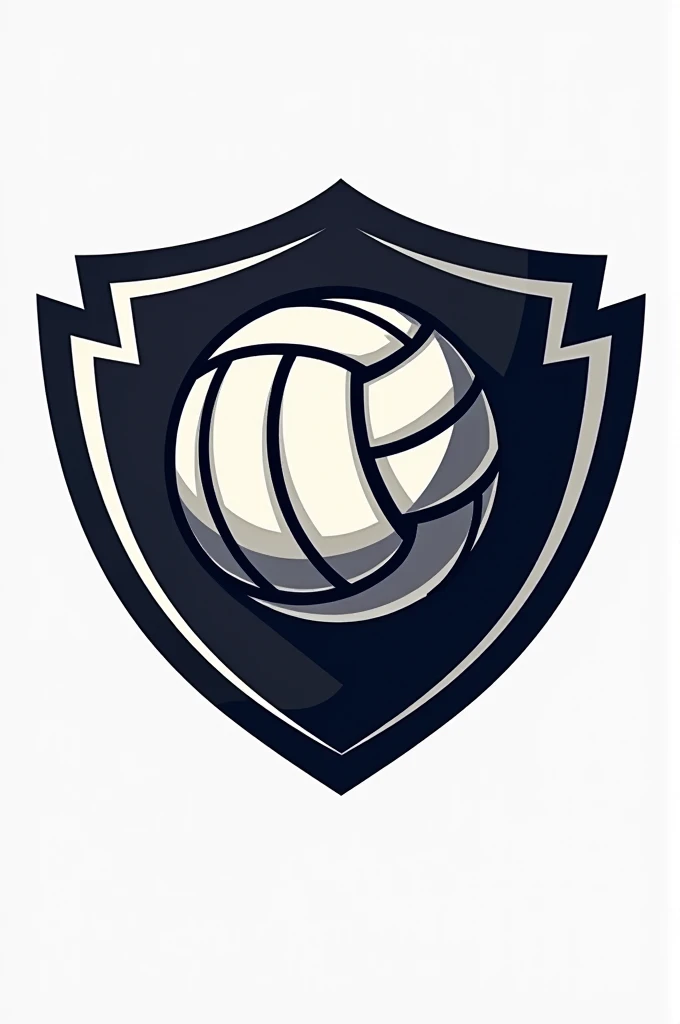 Logo of a shield with a volleyball in the middle