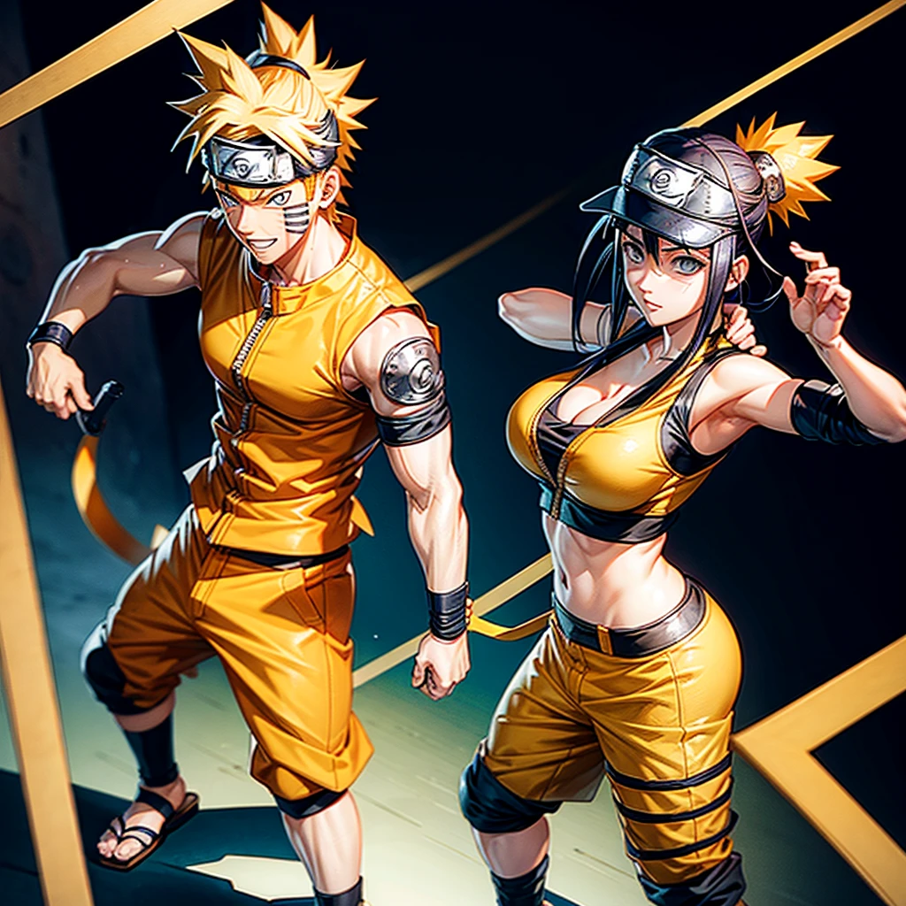 Naruto uzumaki with hinata Hyuga, super realistic, 4k