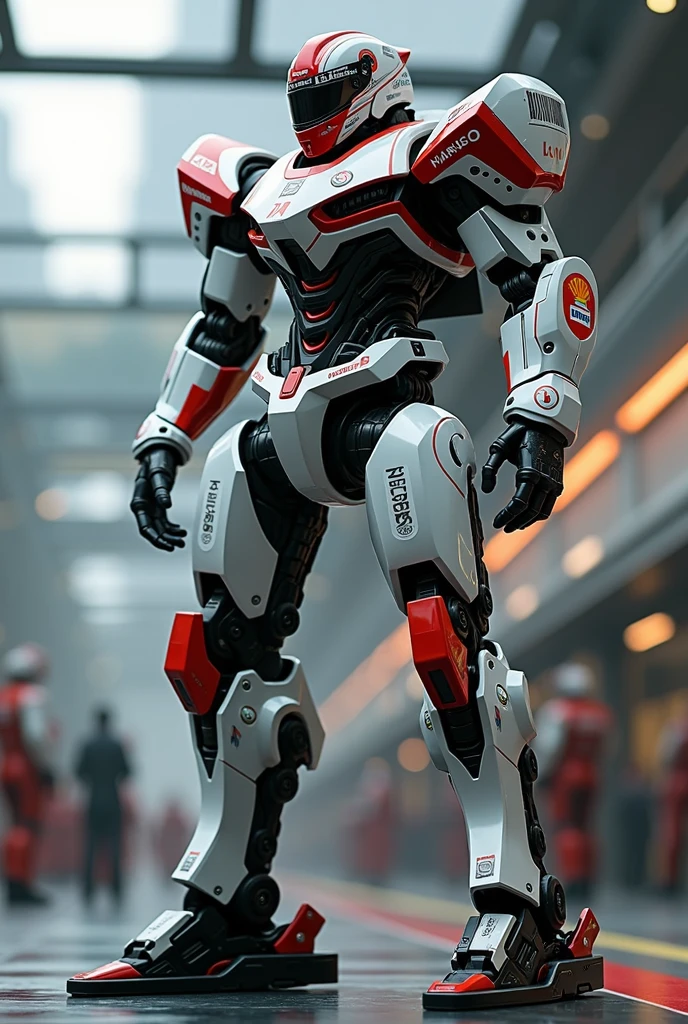photorealism, mecha, photorealist, a formula 1 transformer scuderia williams gerrero