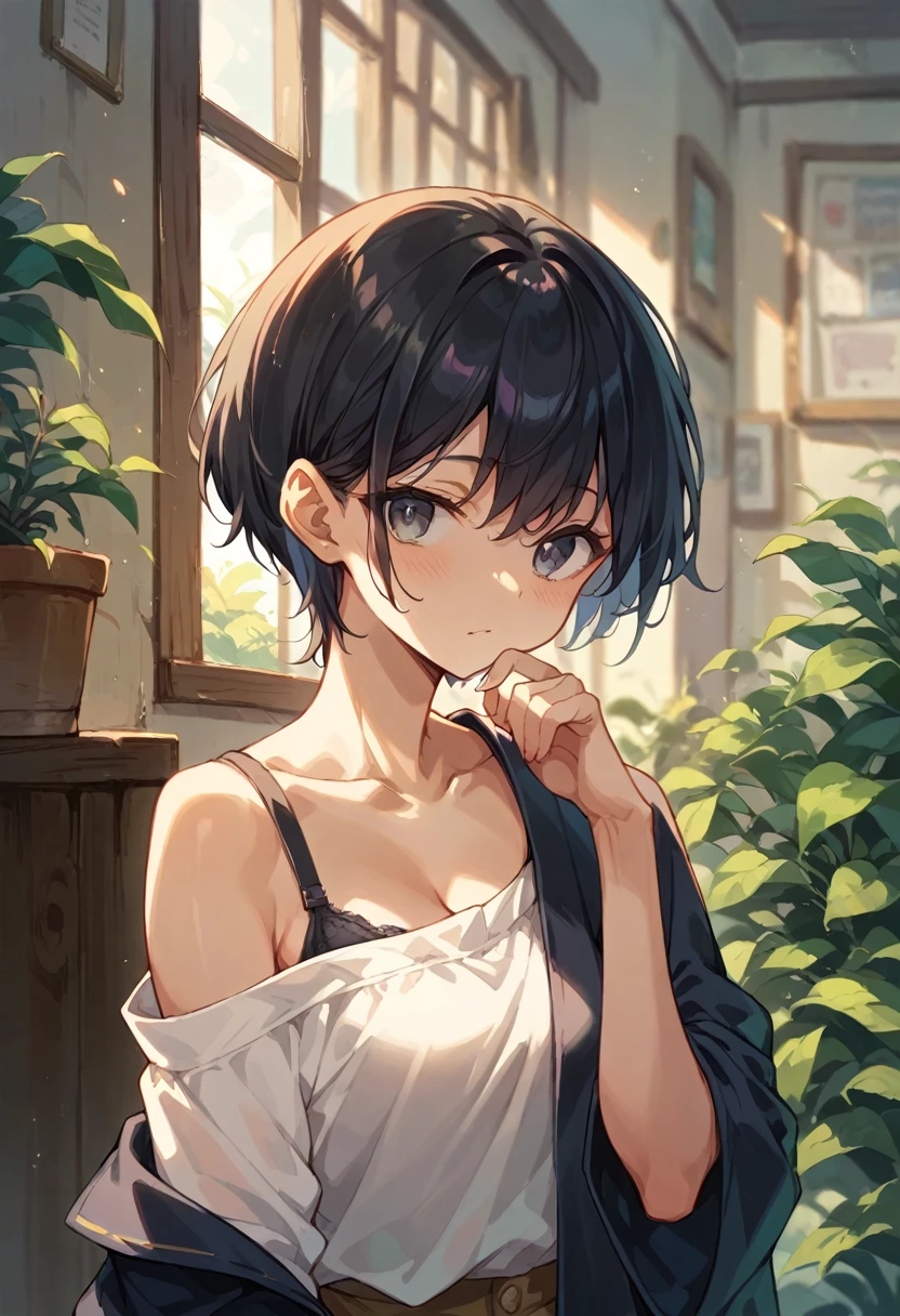 alone、One Girl、Kindergarteners、、Black Hair、short hair、、Girl about 、