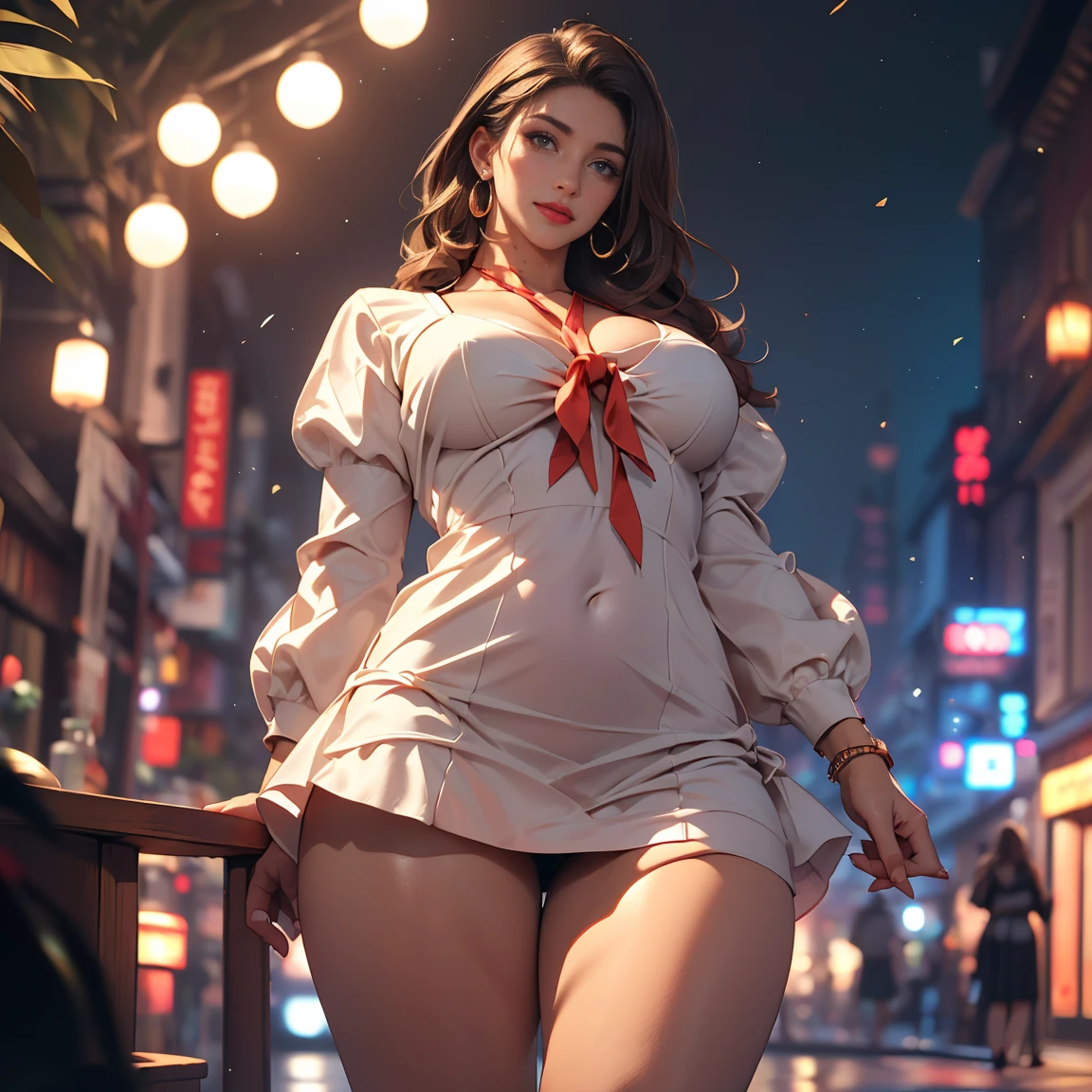 (masterpiece:1.0), (best_quality:1.2), (dark shot:1.3), (((1 woman in frame), Pretty Caucasian (female), Sarah Shahi, a slim but muscular body, huge breasts)), ((bright red lipstick)), ((seductive smile)) ((big bright blue eyes looking towards the viewer)) ((short tied dark brown hair)), Ultra realistic 8K, flawless, tall,(Red Lip, Heavy makeup), Earring、running behind butterflies、((alice in wonderland costume:1.6, (jet black puffed sleeve short micro mini dress(ultra mini dress, very very very very very short dress exposing panties)、((beautifull exposed long thighs))、)):1.0、detailed two hands and fingers、Full body shot:1.0、Sexy look, standing pose、light source from below, perfect lighting, detailed lighting, dramatic shadow, ray tracing, (realism: 1.5), (Realistic: 1.4), (Absurdity:1.4), 8k, ultra-detailed, Detailed Beautiful Woman, very physically fit girl, standing in between a battle field, official art, extremely detailed CG unity 8k wallpaper, perfect lighting, Colorful, ultra high res, photography, 8K, HDR, Kodak portra 400, film grain, blurry background, (bokeh:1.2), (vibrant_color:1.2), film grain:1.2, (warm hue, warm tone:1.2), (color photo), professional photograph