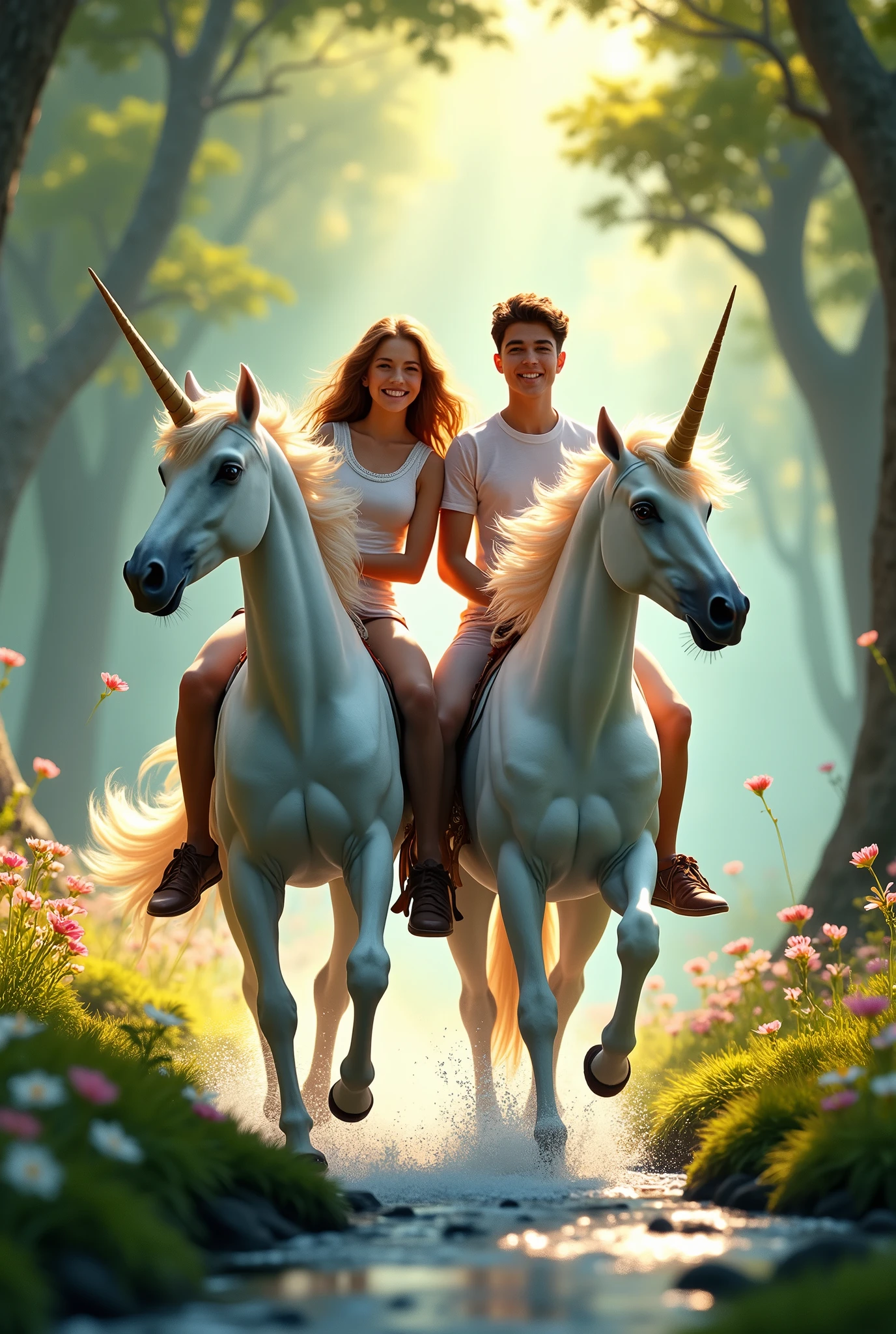 me and my boyfriend riding unicorns