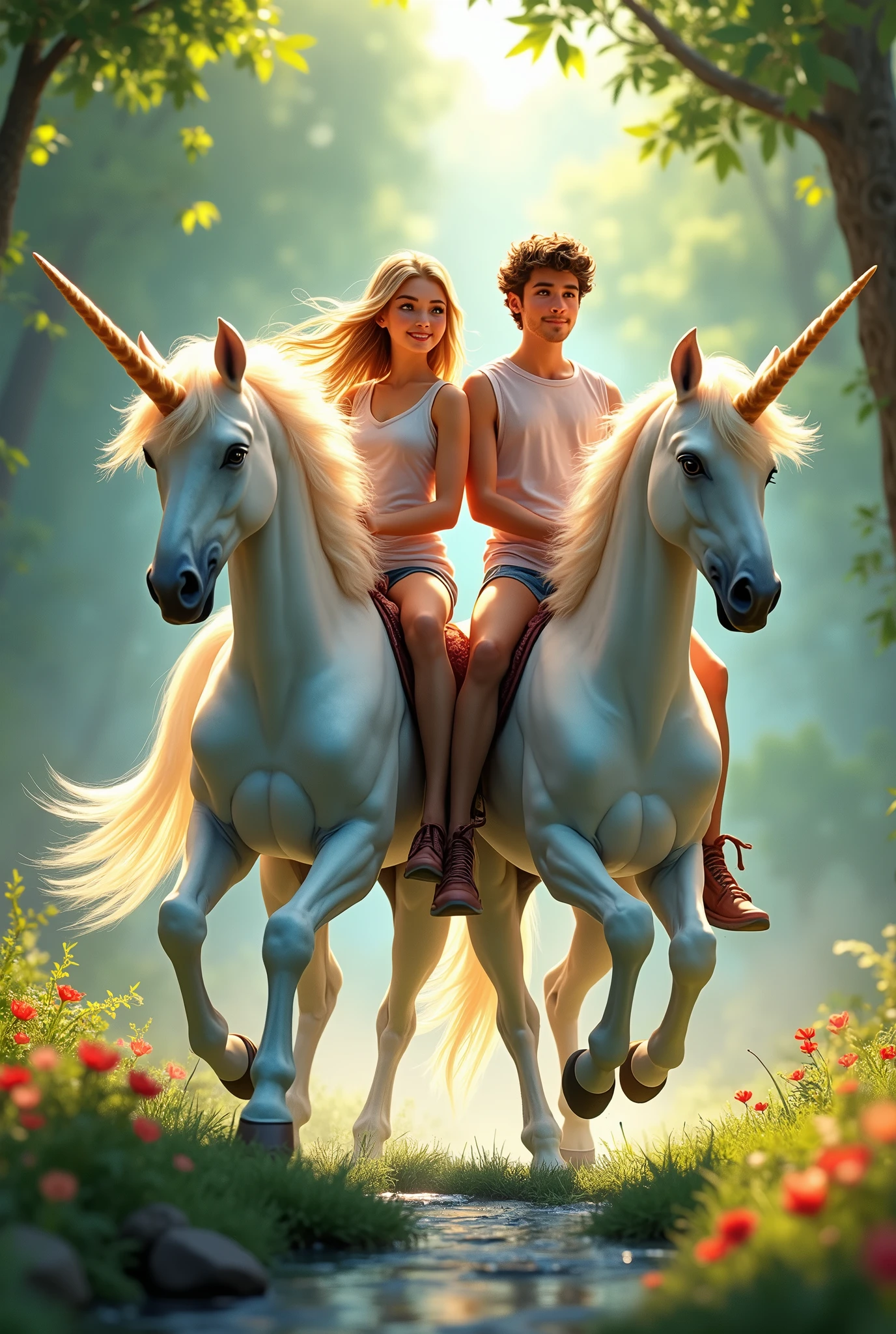 me and my boyfriend riding unicorns