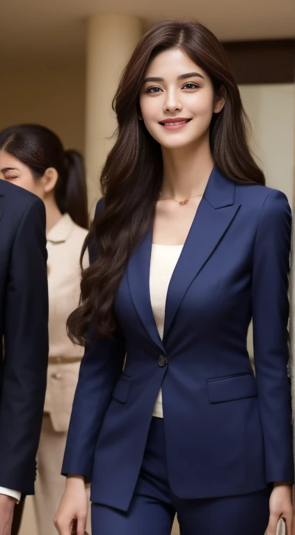 Tall and slender beauty、Beauty in suits、Colossal 、undershirt、Cool beauty、Career woman、Japan beauties、modeled、tiese,Hotel lobby
a 2 beautiful indian girl with lomg hair smiling face beautiful eyes wearing suit coat pant dress entering into car protected with her securities nearby and personal bodyguards protecting her from crowds full pic taken from long distance